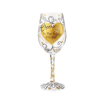 LOLITA WINE GLASS CHEERS TO HAPPY COUPLE