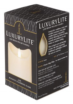 LUXURYLITE LED IVORY PILLAR 2.75&quot; x 5&quot;