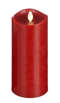 LUXURYLITE LED RED PILLAR  3&quot; x 8&quot;