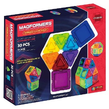 MAGFORMERS CLEAR RAINBOW SOLIDS 30PC SET