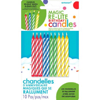 MAGIC RELIGHT BIRTHDAY CANDLES 10ct