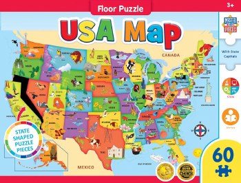 MASTERPIECE USA MAP 60PC FLOOR PUZZLE