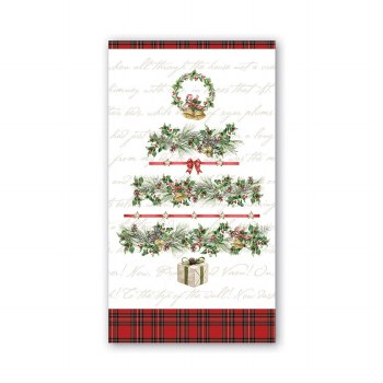 MICHEL HOLIDAY GARLAND HOSTESS NAPKIN