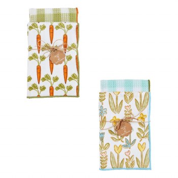 MUD PIE CARROT SPRING TOWEL SET