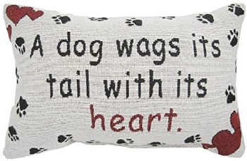 MW PILLOW A DOG WAGS ITS TAIL WITH HEART