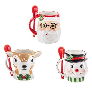 GANZ CHRISTMAS MUG W/SPOON