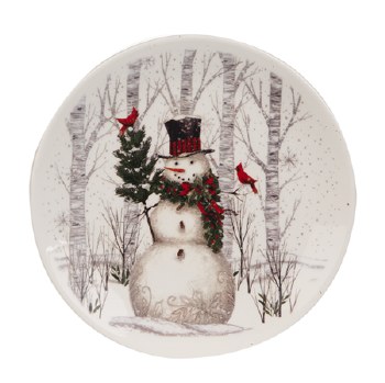 GANZ SNOWMAN SNACK PLATE 8"