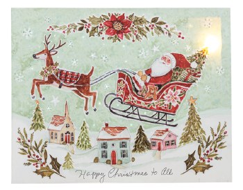 GANZ LED LIGHT UP SANTA SLEIGH CANVAS