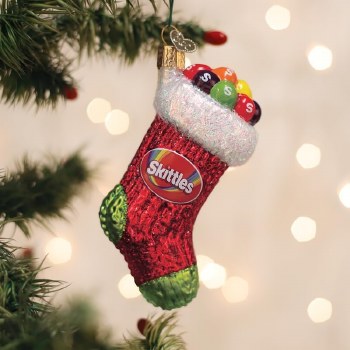 OLD WORLD CHRISTMAS SKITTLES STOCKING