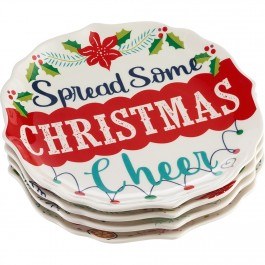 P/M SET/4 MERRY MOMENTS DESSERT PLATES