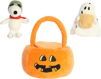 PEANUTS PUMPKIN TOTE W/PLUSH