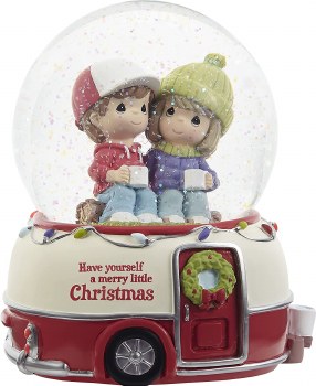 PRECIOUS MOMENTS COUPLE ON CAMPER GLOBE