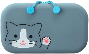PUNILABO SILICONE ZIPPER POUCH GREY CAT