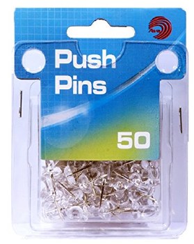 PUSH PINS 50CT CLEAR