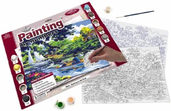 ROYAL PAINT BY NUMBER SET BOATING RIVER