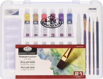 ROYAL WATERCOLOR ART SET IN CLEAR CASE