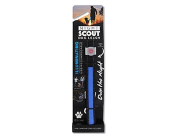 SCOUT LIGHT UP DOG LEASH BLUE