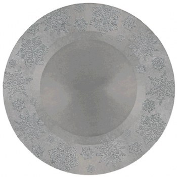 SILVER SNOWFLAKE ROUND CHARGER 13&quot;