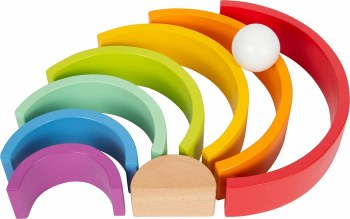 SMALL FOOT WOOD BUILDING BLOCKS RAINBOW
