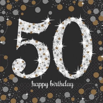 SPARKLING CELEBRATION NAPKINS AGE 50