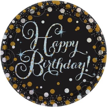 SPARKLING CELEBRATION PLATES 7" BIRTHDAY