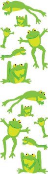 STICKERS PLAYFUL FROGS