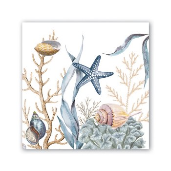 MICHEL &amp; CO COCKTAIL NAPKINS OCEAN TIDE