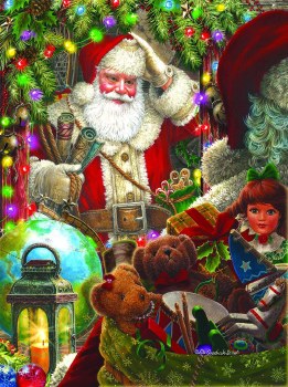 SUNSOUT 1000pc PUZZLE READY TO GO SANTA