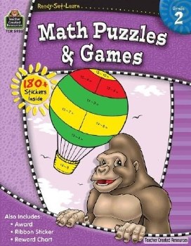 TCR WORKBOOK GR 2 MATH PUZZLES &amp; GAMES