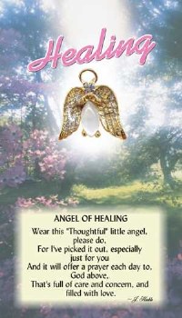 THOUGHTFUL ANGEL PIN  ANGEL OF HEALING