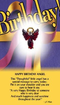 THOUGHTFUL ANGEL PIN HAPPY BIRTHDAY