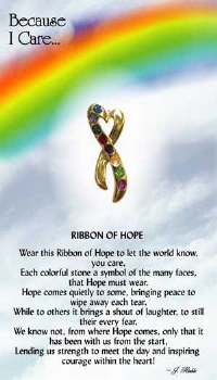 THOUGHTFUL ANGEL PIN RIBBON OF HOPE