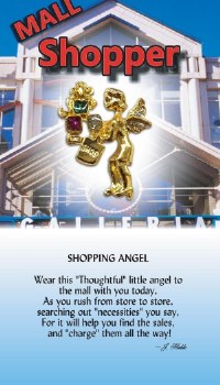THOUGHTFUL ANGEL PIN SHOPPING