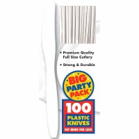 100CT WHITE PLASTIC KNIVES