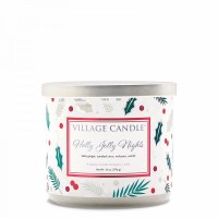 VILLAGE CANDLE HOLLY JOLLY NIGHTS BOWL