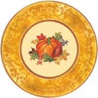 BOUNTIFUL HOLIDAY METALLIC PLATES 12"