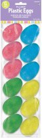 12CT MED PLASTIC EGGS GLITTER