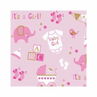 PRINTED JUMBO BABY GIRL GIFT WRAP 16'