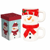 SET/2 STACKING CUPS SNOWMAN