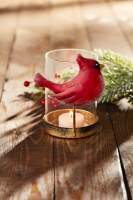 MUD PIE CARDINAL TEALIGHT HOLDER