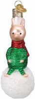 OLD WORLD CHRISTMAS PIGLET ON SNOWBALL