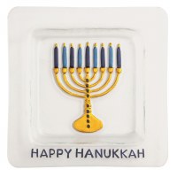 MUD PIE FUSED GLASS MENORAH PLATE