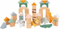 SMALL FOOT 50PC WOODEN SAFARI BLOCKS