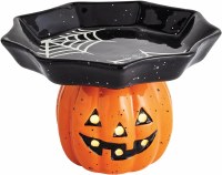 MUD PIE PUMPKIN LED CANDY PEDESTAL