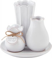 MUD PIE HAPPY MULTI VASE PLATE
