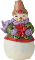HEARTWOOD CREEK SNOWMAN W/POINSETTIA