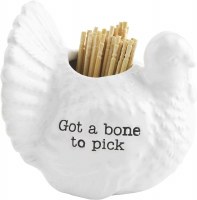 MUD PIE TOOTHPICK HOLDER BONE TO PICK