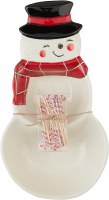 MUD PIE SNOWMAN TRAY/TOOTHPICK SET