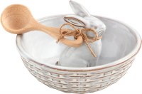 MUD PIE WHITE BUNNY TIDBIT BOWL