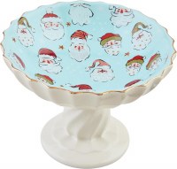 MUD PIE PEDESTAL CANDY DISH SANTA